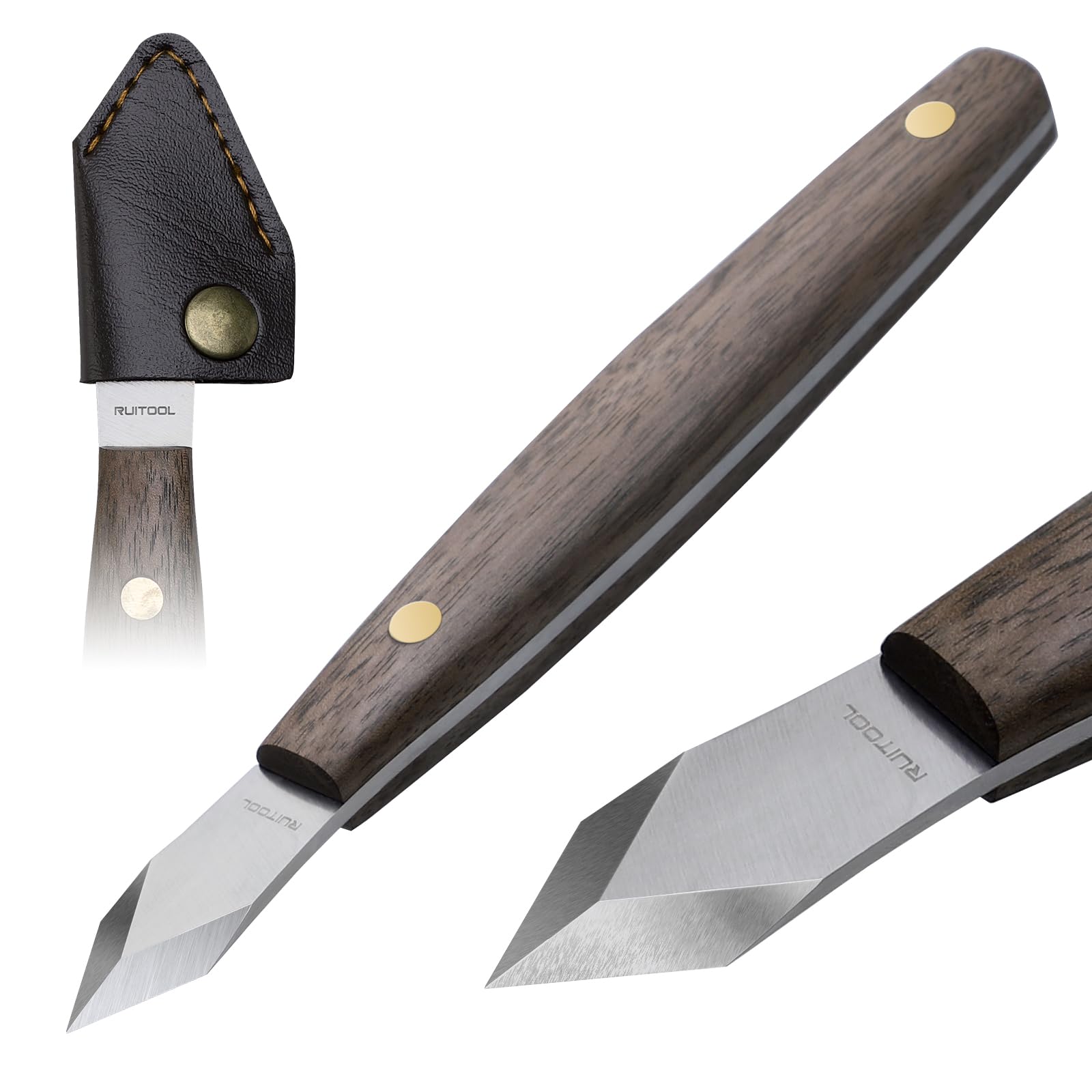Leatherwork Knife Sheath - Couteau de marquage RUITOOL, acier à