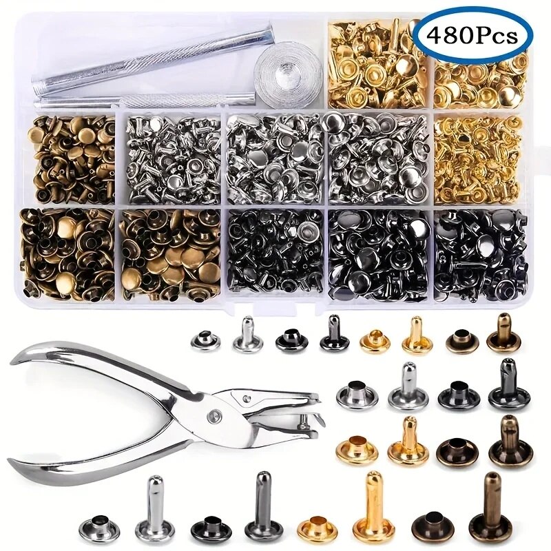 Rivet Setter Tool - Rivets à Double capuchon en métal,