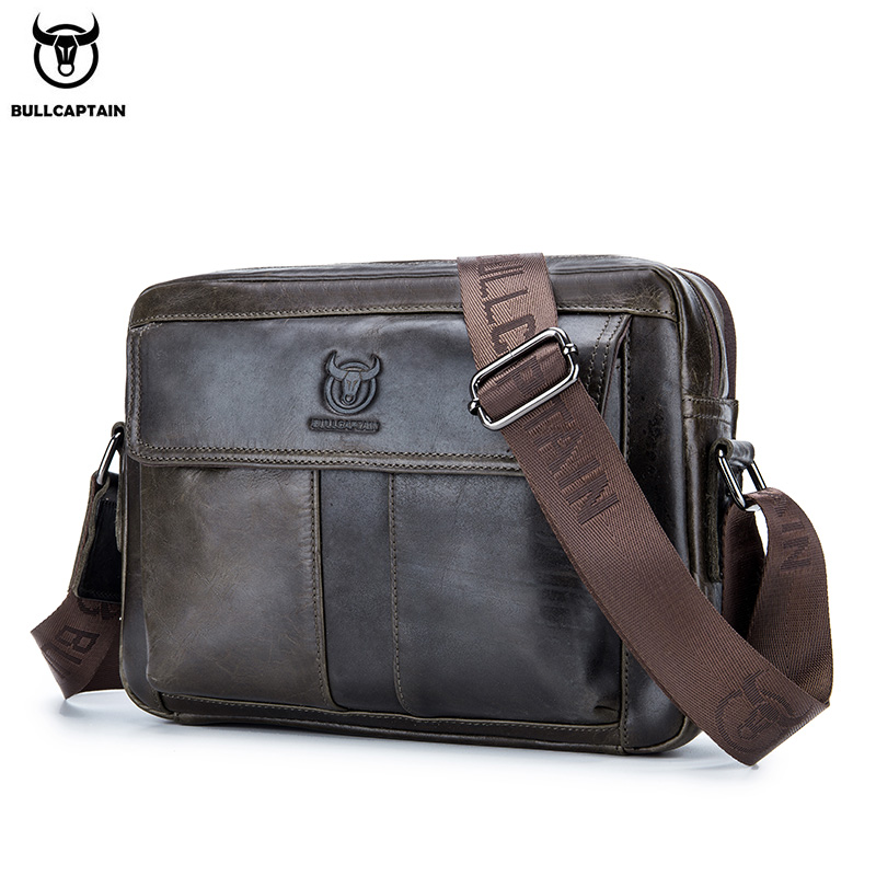 Leather Work Bag Mens - BULLCAPTAIN sac à bandoulière en cuir