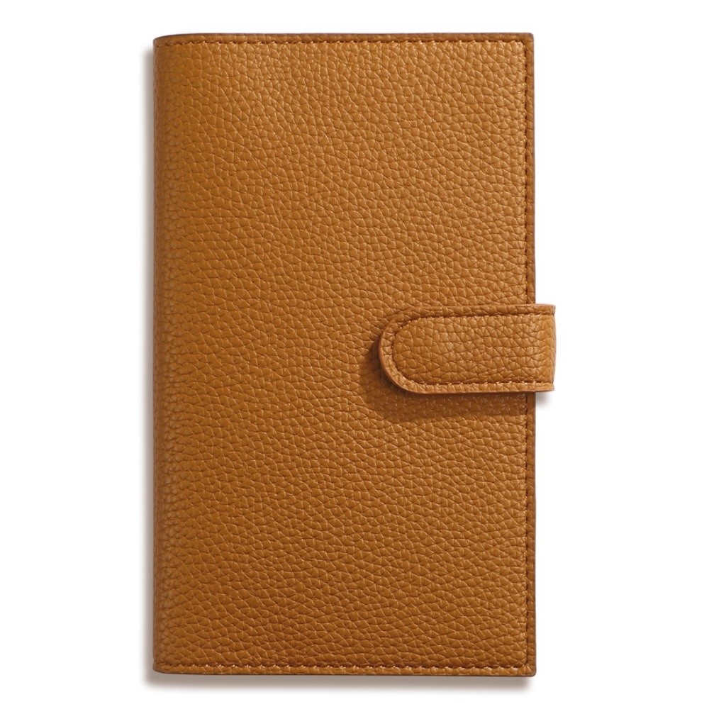 Leather Work Notepad - Carnet de voyage en cuir Litchi,