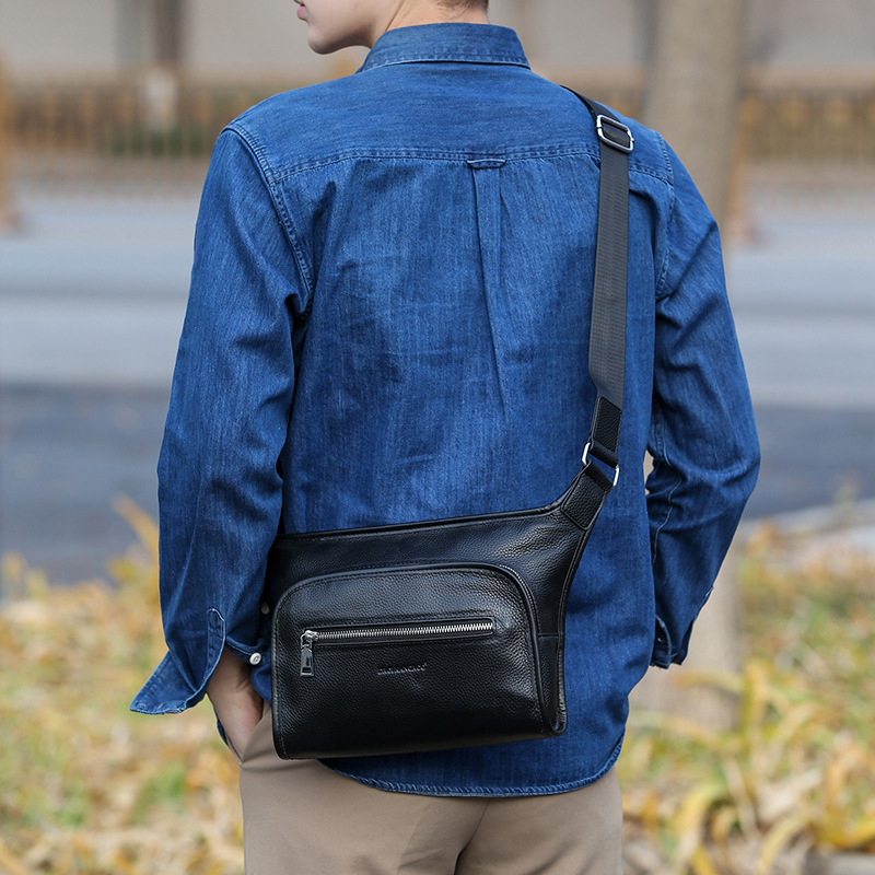 Leather Work Bag Mens - Sac à bandoulière en cuir étanche