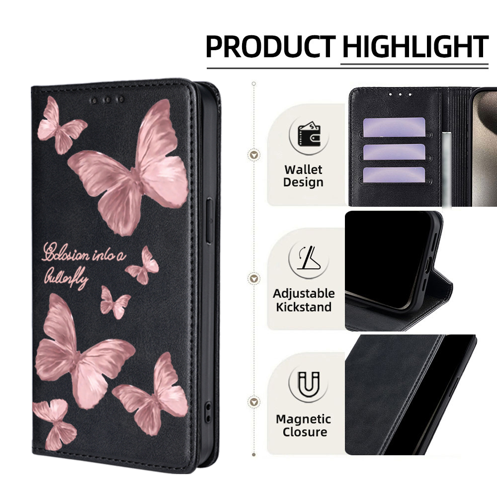 Étui en cuir motif papillon ro - Leatherwork Drawing avis et prix