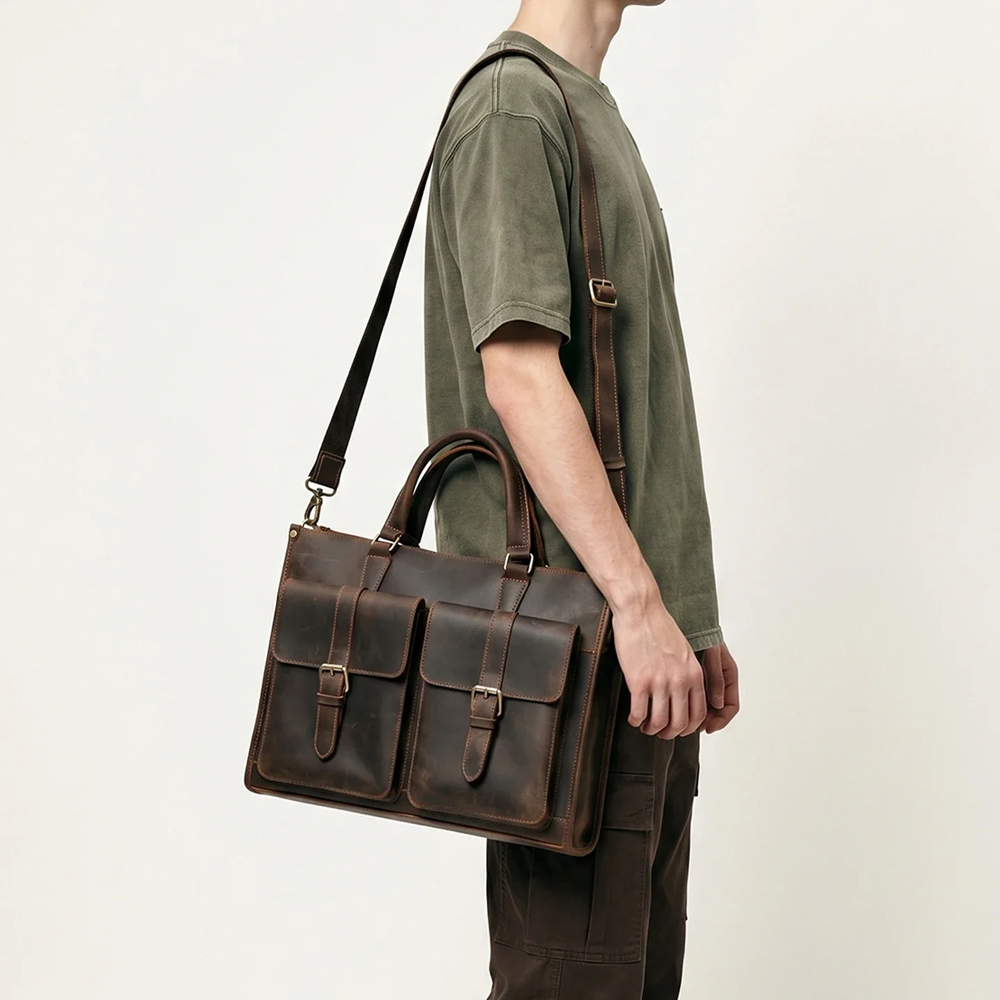Sac à bandoulière vintage en c - Leather Work Bag Mens avis et prix