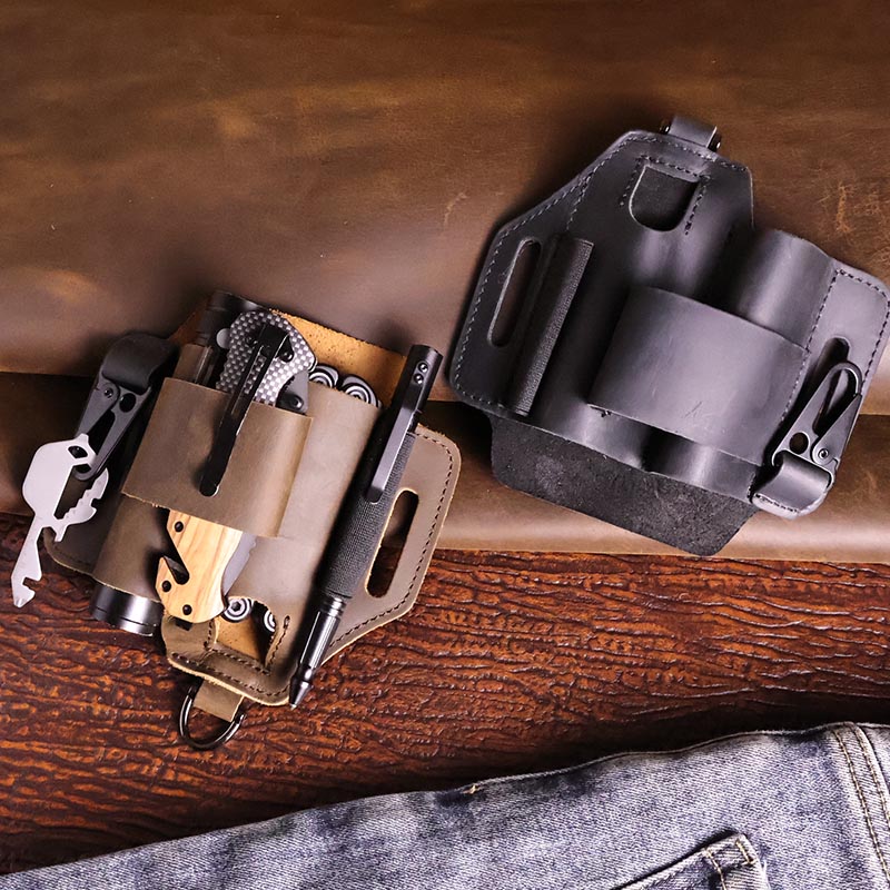 Sac banane tactique en cuir vé - Leatherwork Knife Sheath avis et prix