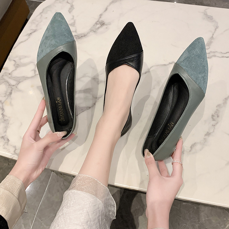 Chaussures plates en cuir noir - Leather Work Women Shoes avis et prix