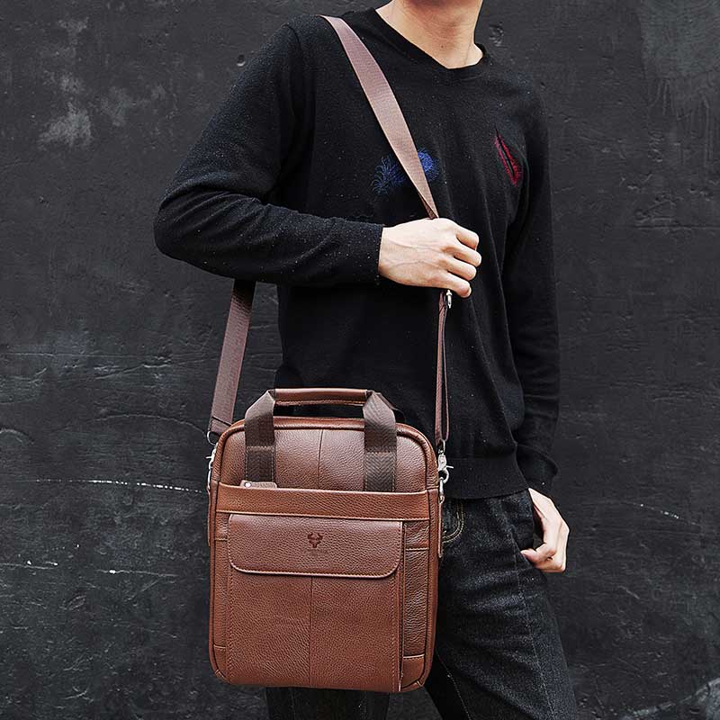 Sacs en cuir véritable durable - Leather Work Bag Mens avis et prix