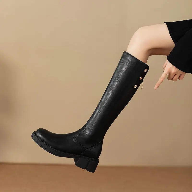 Automne hiver talon moyen dame - Leather Work Women Shoes avis et prix